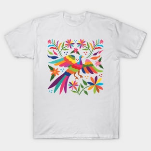 Mexican Otomí Flying Bird Composition / Colorful & happy art by Akbaly T-Shirt